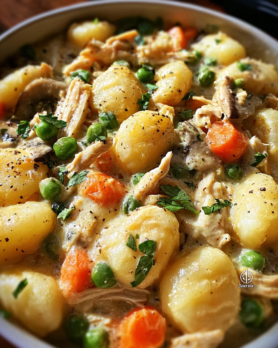 One Pot Gnocchi Chicken Pot Pie