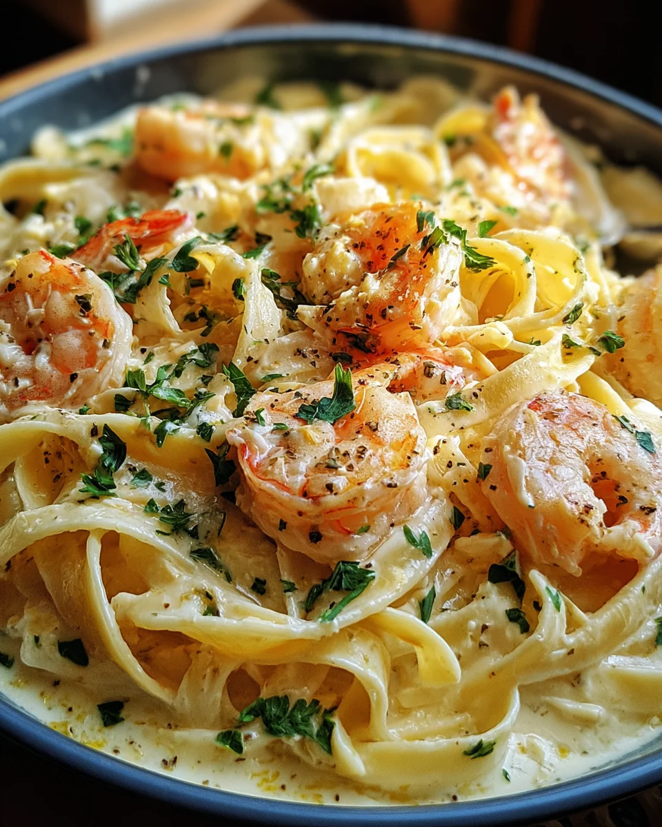 One Pot Shrimp and Crab Alfredo