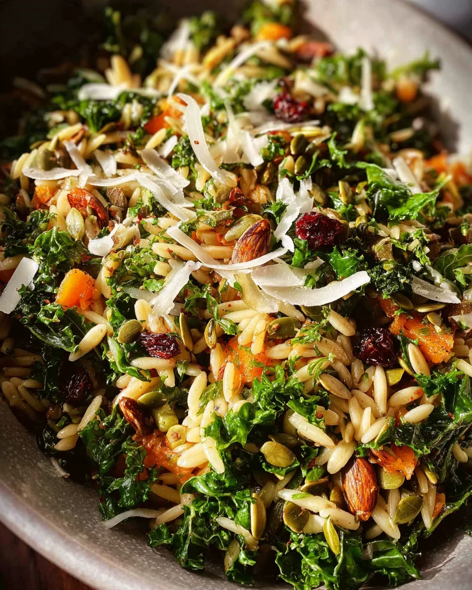 Orzo Kale Salad with Lemon Vinaigrette