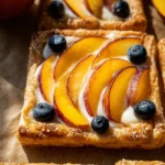 Peaches and Cream Puff Pastry Tart