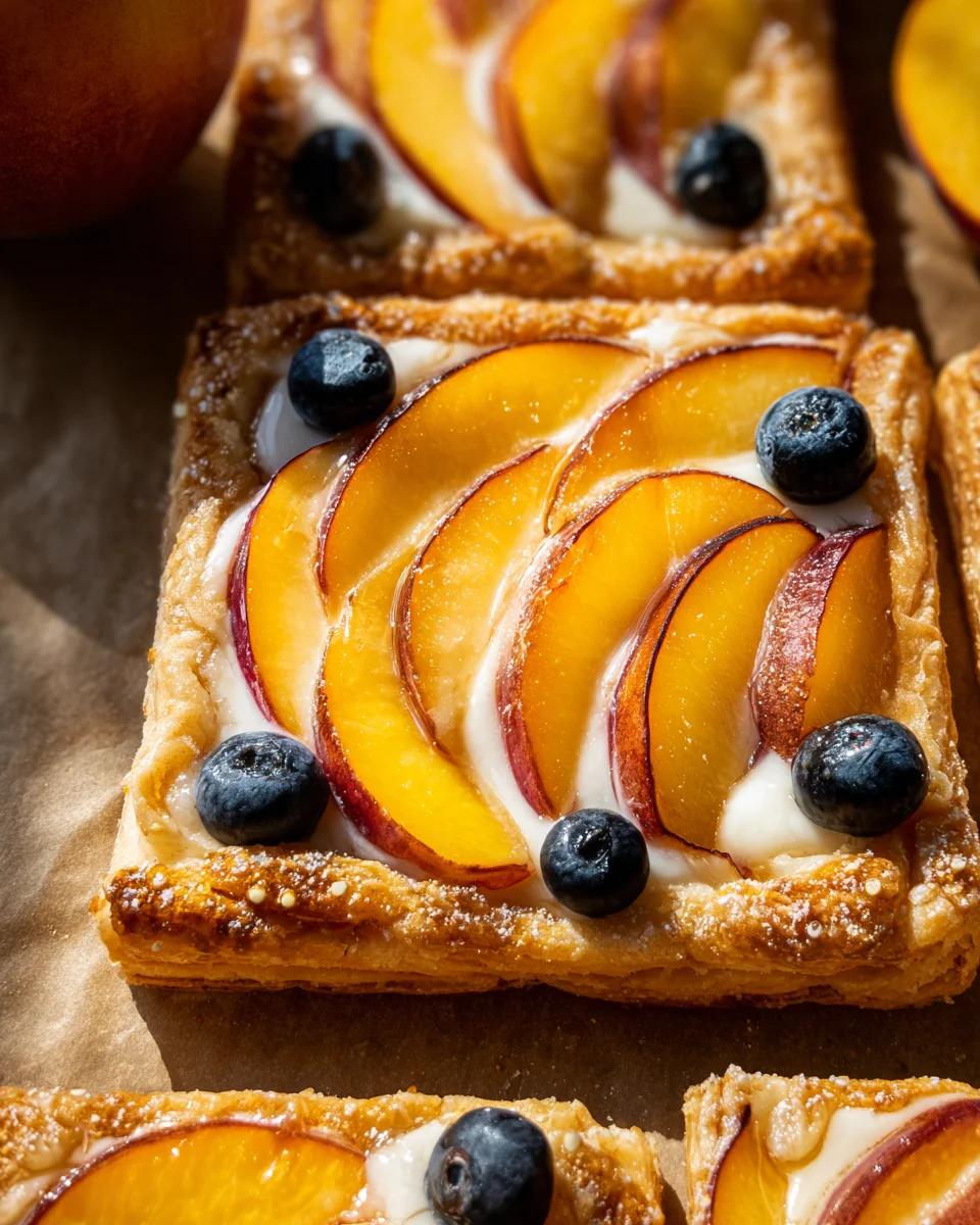 Peaches and Cream Puff Pastry Tart