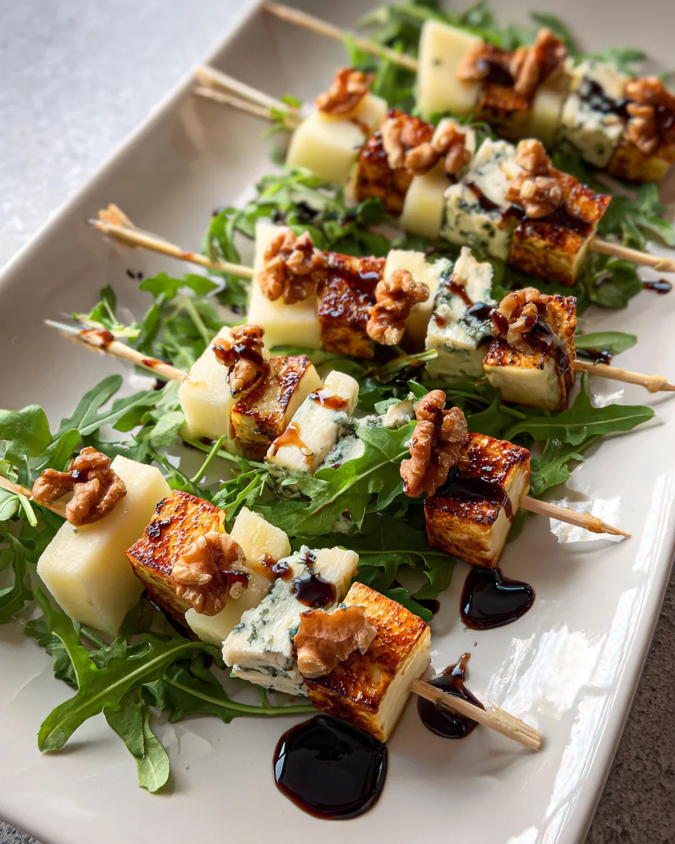 Pear & Brie Cheese Salad Skewers