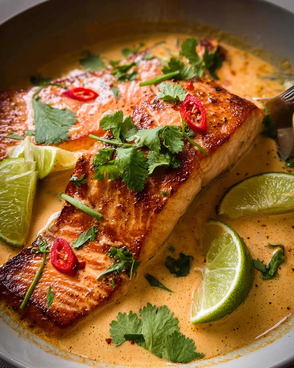 Poached Salmon in Coconut Lime Sauce 17 Poached