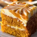 Pumpkin Cake with Caramel Cream Cheese Frosting