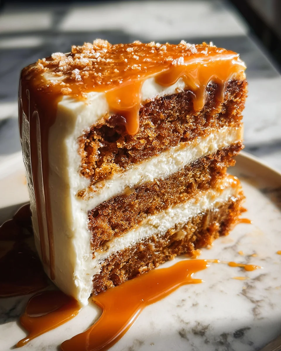 Pumpkin Cake with Cream Cheese Frosting and Salted Caramel Drizzle 35 Pumpkin