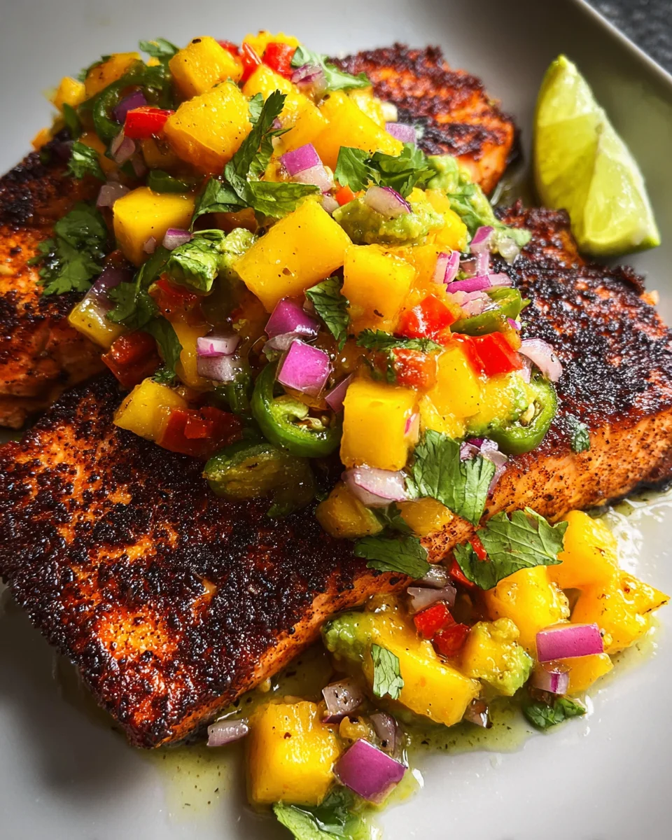 Salmon with Mango Salsa 29 Salmon