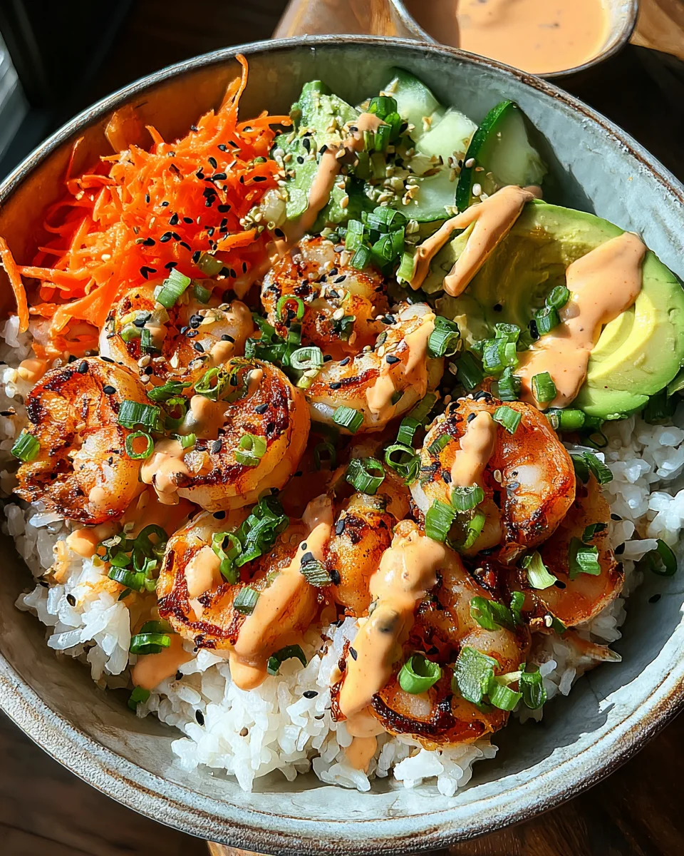 Shrimp Rice Bowls with Spicy Mayo