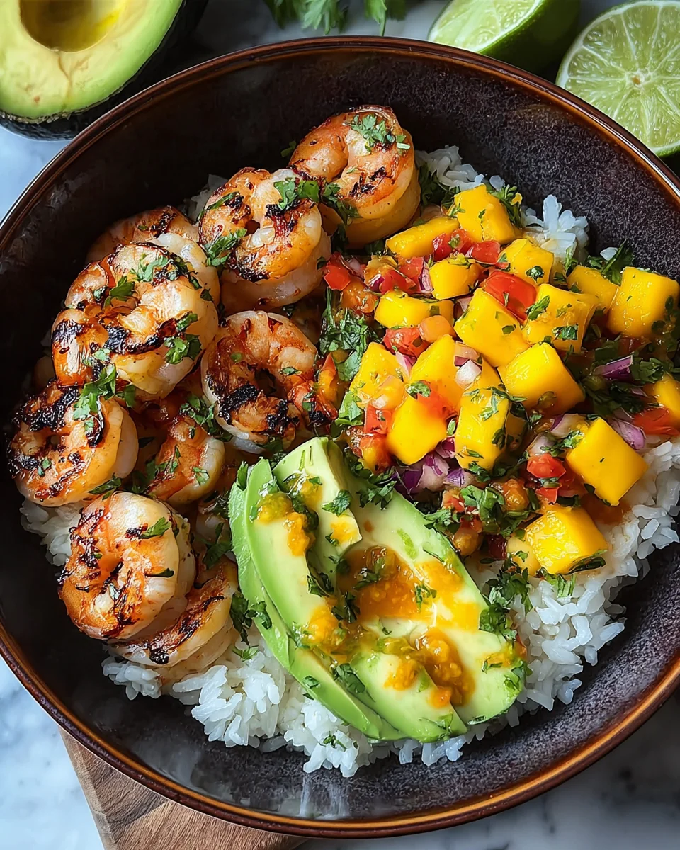 Shrimp and Avocado Bowls with Mango Salsa & Lime-Chili Sauce 26 Shrimp