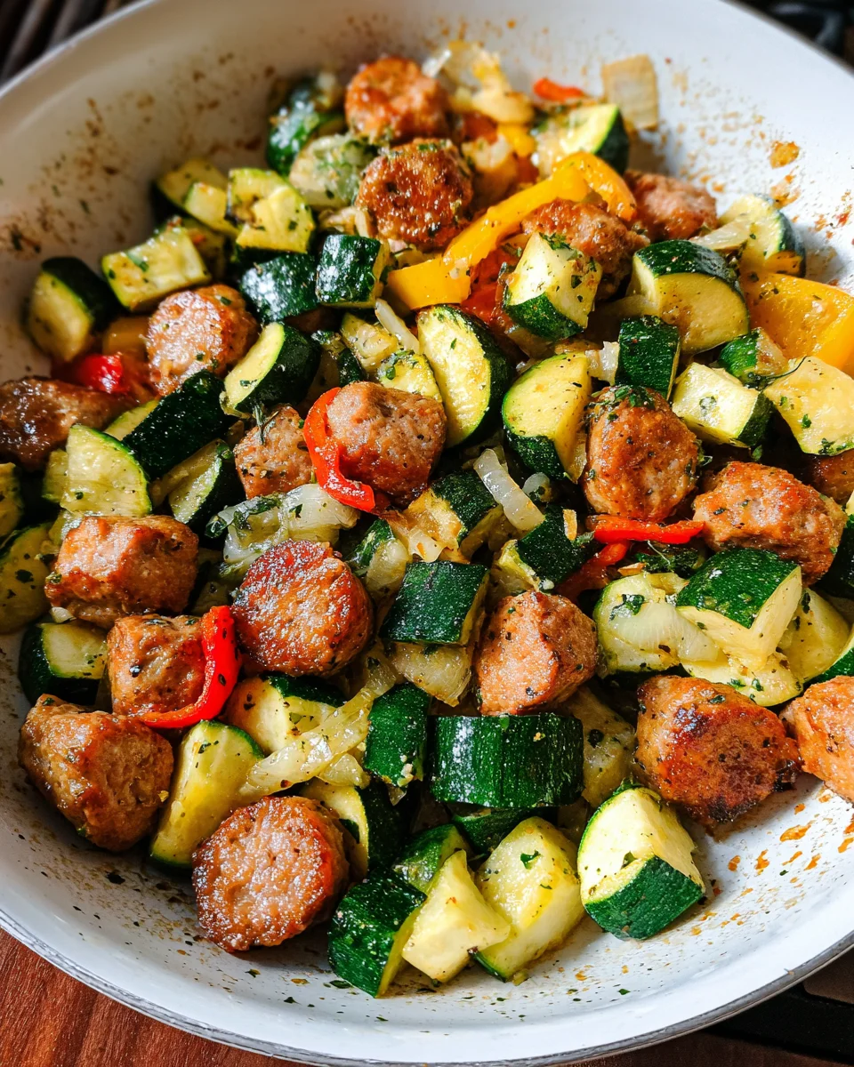 Skillet Sausage and Zucchini