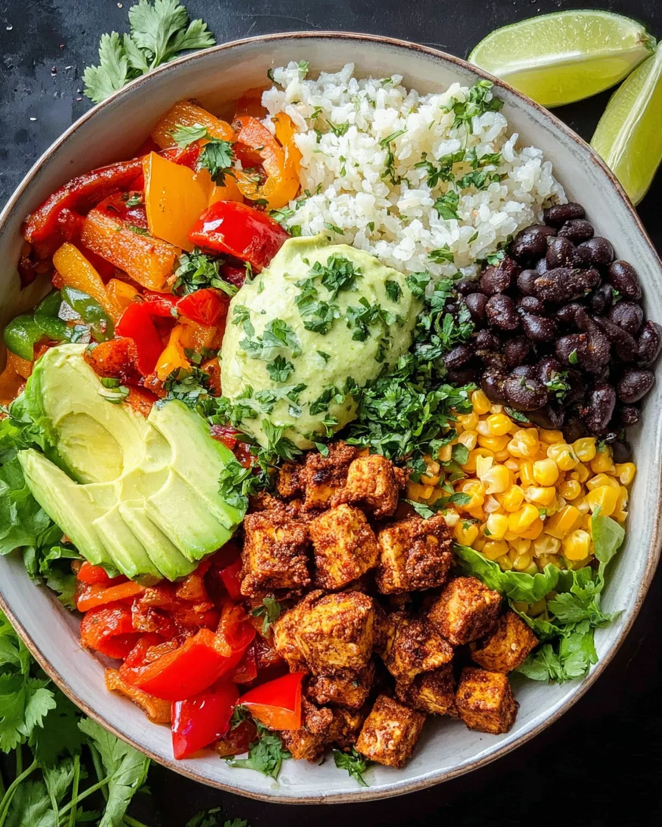 Spicy Baked Tofu Burrito Bowl