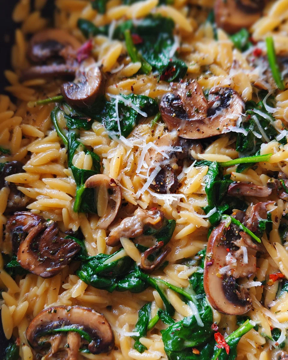 Spinach Mushroom Orzo 21 Spinach