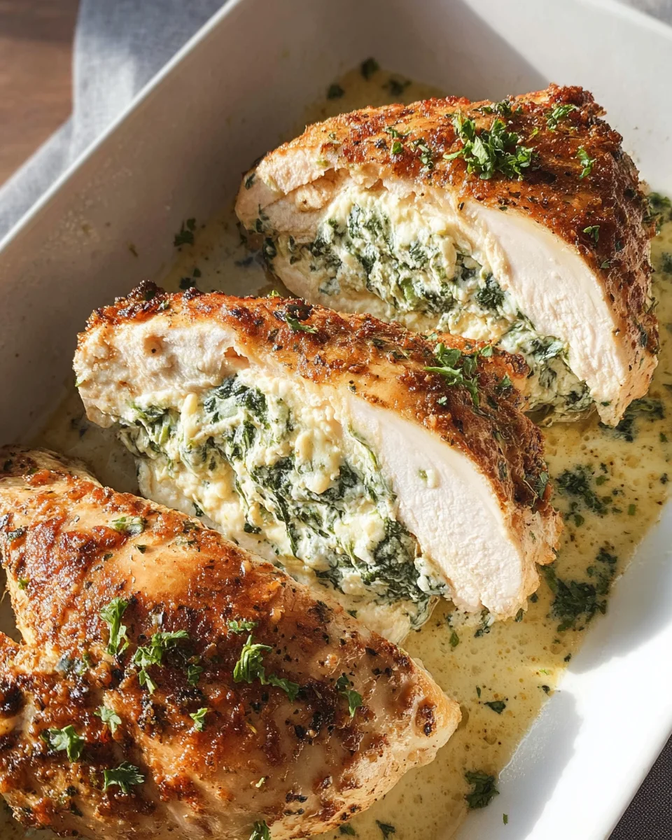 Spinach Stuffed Chicken Fillets