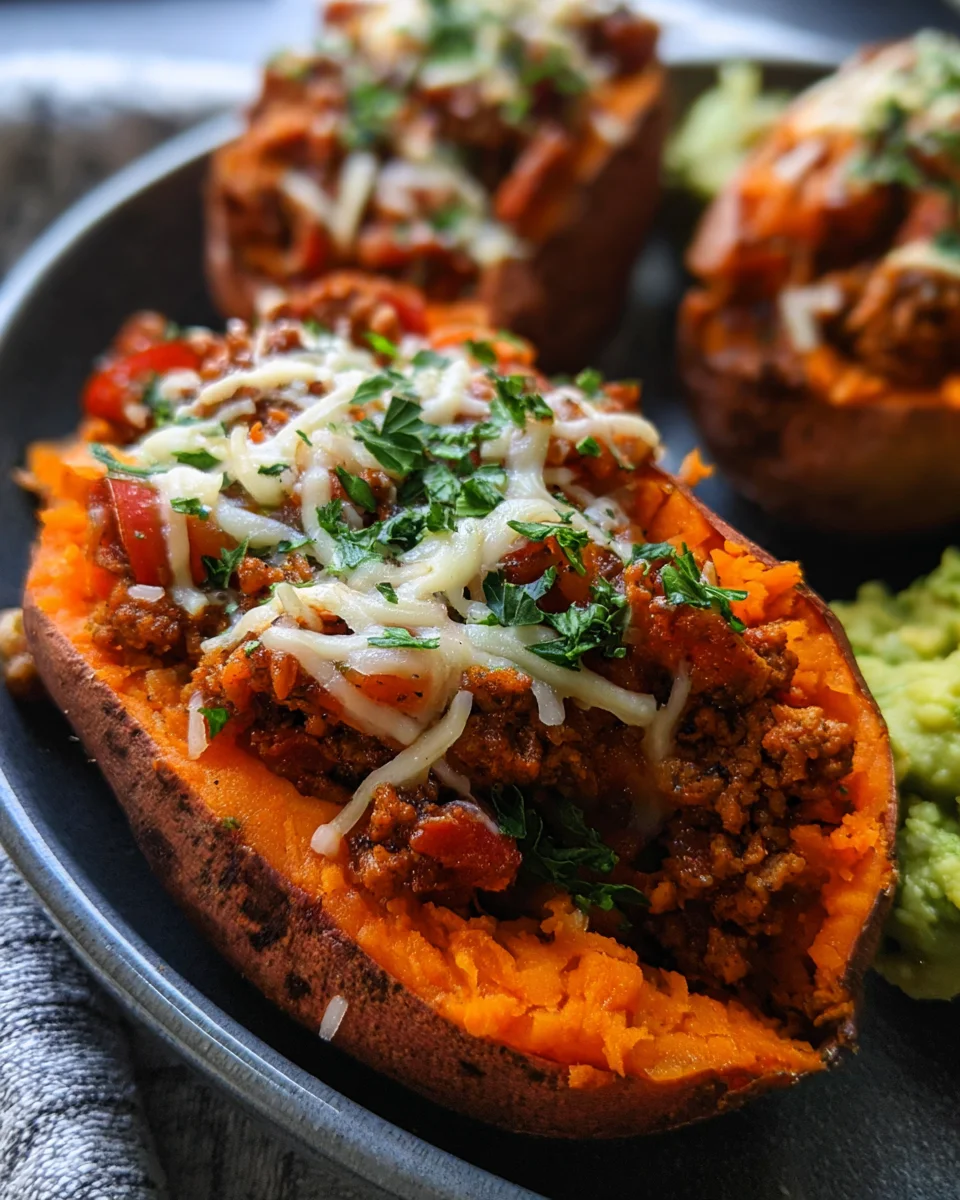 Turkey Taco Stuffed Sweet Potatoes