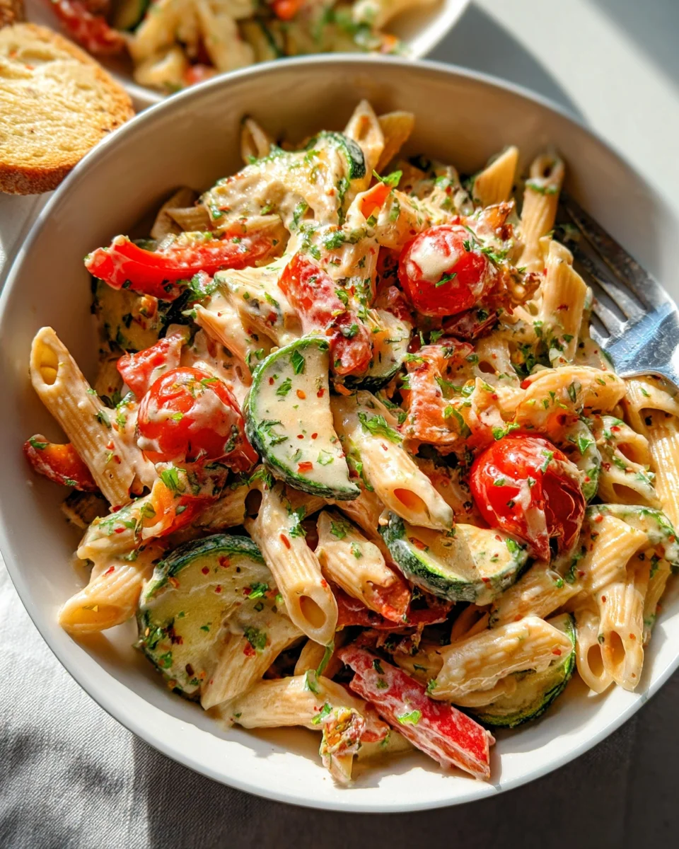 Vegan Pasta Primavera with Creamy Garlic Cashew Sauce 19 Vegan